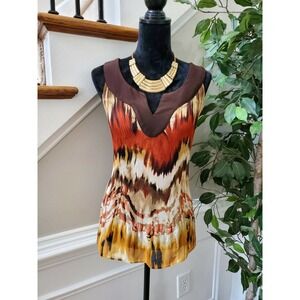 Serenade Women's‎ Multicolor Polyester Sweetheart Neck Sleeveless Blouse Size M